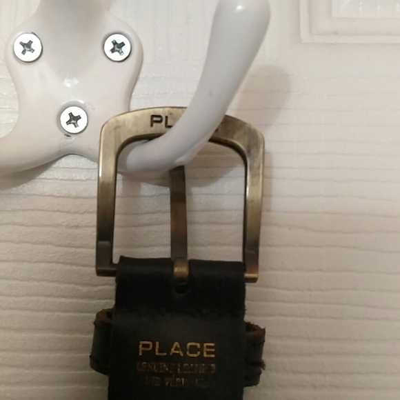 Genuine leather belt dark brown/black - Picture 3 of 4